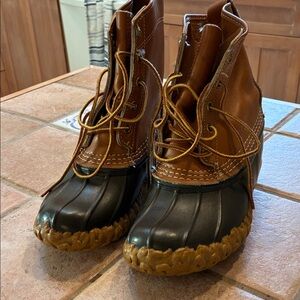 L.L. Bean Tan and Black Bean Boots